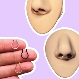 3 Fake Septum Nose Rings Hypoallergenic New